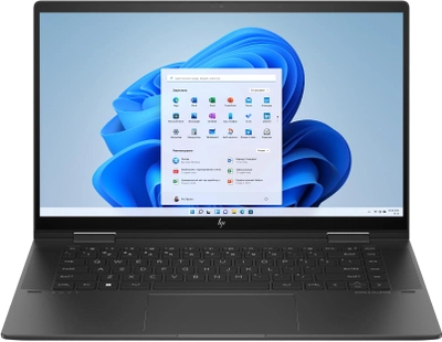 Ноутбук HP Envy x360 2-in-1 Laptop 15-fh0003ua (8F2C6EA) Nightfall Black / AMD Ryzen 5 7530U / RAM 16 ГБ / SSD 1 ТБ / Windows 11 Home / Подсветка клавиатуры