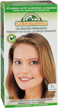 Farba kremowa z utleniaczem do włosów Corpore Sano Permanent Hair Color 7.3 Golden Blonde 140 ml (8414002085880)