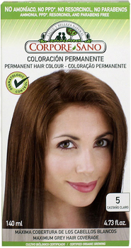 Farba kremowa bez utleniacza do włosów Corpore Sano Permanent Hair Color 5-Light Chestnut 140 ml (8414002085835)