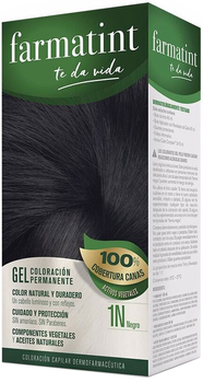 Крем-фарба для волосся без окислювача Farmatint Gel Coloración Permanente 1n Black 135 мл (8470001792006)