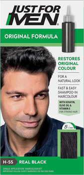 Farba kremowa z utleniaczem do włosów Just For Men Autostop Hair Colour H55 Natural Real Black 35 g (5010934500106)