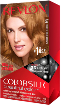 Farba kremowa z utleniaczem do włosów Revlon COLORSILK Tinte 57-castaño Dorado Muy Claro 60 ml (309978456575)