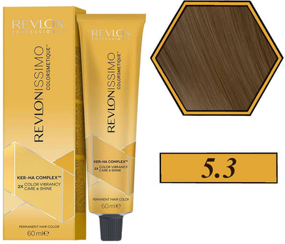 Farba kremowa bez utleniacza do włosów Revlon Professional Revlonissimo Colorsmetique 5.3 Light Golden Brown 60 ml (8007376057166)
