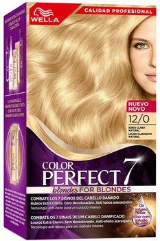 Farba kremowa z utleniaczem Wella Color Perfect 7 100 Cobertura De Canas 12-0-Rubio Claro Natural 60 ml (4064666324661)