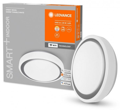 SMART потолочный светильник 26W 220V 2400lm 3000-6500K TW WIFI 380х85х380mm [4058075486409] Ledvance Moon DIM