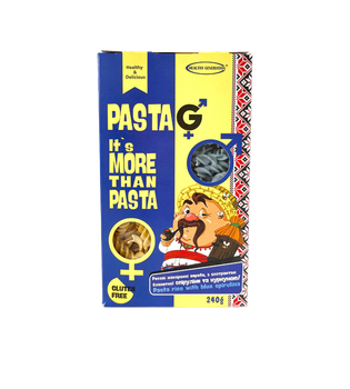 Макароны "Born in Ukraine" с голубой спирулиной, куркумой Fusilli 240 г, Healthy Generation