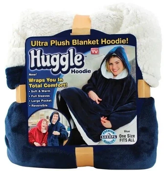 Плед кофта с рукавами и капюшоном HUGGLE HOODIE one size