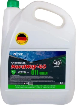 Антифриз Nordway -40 G11 -26°C 10 л Зелений (4820250120442)