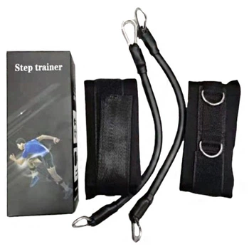 Эспандер для тренировки ног RIAS Step Trainer 2 жгута + 2 манжета Black (3_03120)