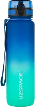 Пляшка для води UZSPACE Gradient 3038 1000 мл Блакитно-зелена (6955482333037)