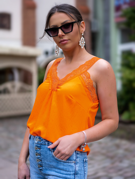 Bluzka damska na ramiączkach Merribel Kefaloni One size Pomarańczowa (5907621625658)