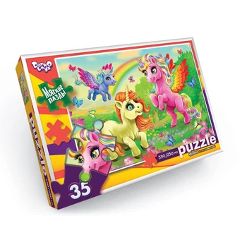 Мягкие пазлы "Сказочные единороги" Danko Toys S35-10-13, 35 элементов