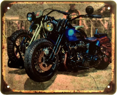 Металлическая табличка "Retro Motorcycle" (ms-103951)