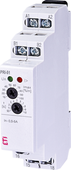 Реле контролю споживаного струму 8А AC/DC 240В 0.5-5А [2471818] PRI-51/5 ETI
