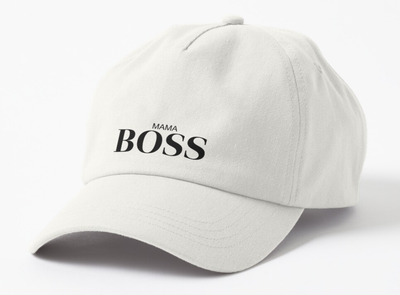 Кепка Унисекс Malfini с принтом Мама Boss для мамы Белый