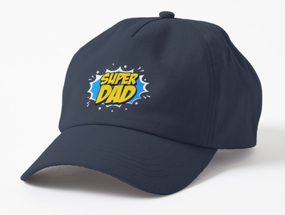Кепка Унисекс Malfini с принтом Супер отец Super dad для папы Темно-синий