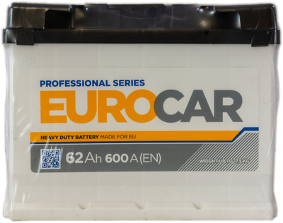 Аккумулятор 62 обратная (+ справа) 600А Eurocar 000251902
