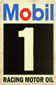 Металлическая табличка "Mobil 1 (Моторное Масло Для Гонок)" (ms-002235)