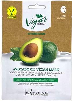 Маска для обличчя Idc Institute Avocado Oil Vegan Mask Deeply Nourishing y Anti-Aging Effect 25 г (8436591922193)