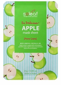 Тканинна маска для обличчя Soleaf So Delicious Apple Mask Sheet Pore Case 25 г (8809389032860)