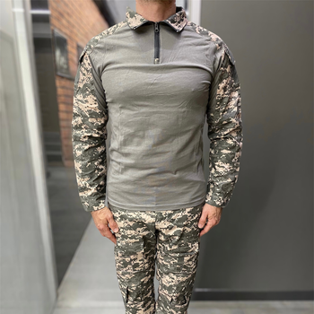 Армейская тактическая рубашка коттон Убакс НАТО Combat Серый Пиксель L