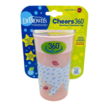 Кружка-непроливайка Dr. Brown's 360 Tumbler Without Spout Pink Handleless 300 мл (72239323816)