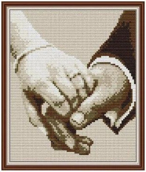 Набір для вишивання за нанесеною на канву схемою Hand in Hand. AIDA 14CT printed 19*22 см