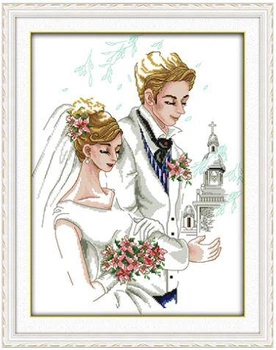 Набір для вишивання за нанесеною на канву схемою Wedding (4). AIDA 14CT printed 36*46 см