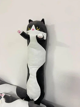 Мягкая игрушка обнимашка Кот батон 50 см My Kigu Плюшевый Черный (9011)