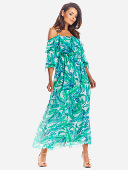 Sukienka trapezowa damska Awama A311 106846 XL Zielona (5902360542143)