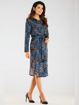 Плаття-сорочка жіноче Awama A465 1220666 L Синій/Коричневий (5902360561557)