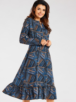 Плаття жіноче Awama A468 1220672 S Синій/Коричневий (5902360561779)