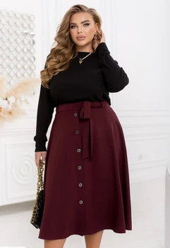Спідниця в стилі А-силуету ST-Style 32468 62-64 Бордова