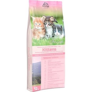 Carpathian Kittens Для кошенят всіх порід. З куркою, лососем та сухим молоком. Для профілактики гельмінтів. 12 кг.