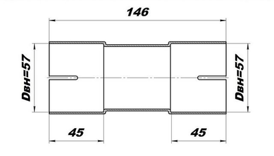 З'єднувач труб вихлопної системи під хомут 55/55 мм CBD (TRS5555)