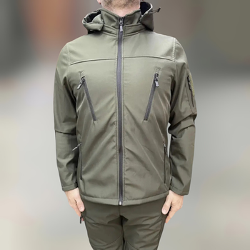 Куртка тактическая, Softshell, цвет Олива, размер 3XL, демисезонная флисовая куртка для военных софтшелл