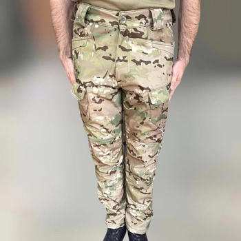 Штани тактичні зимові Wolftrap, SoftShell з флісом, розмір 3XL, Мультикам, штани для військових софтшелл