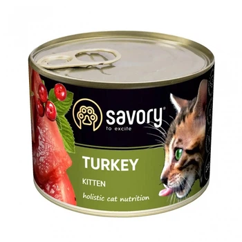 Вологий корм SAVORY для кошенят з індичкою 200гр