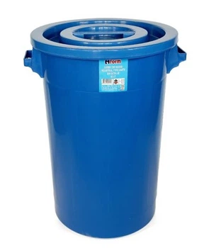 Сміттєвий контейнер Afacan Plastik пластиковий з кришкою 90 л синій