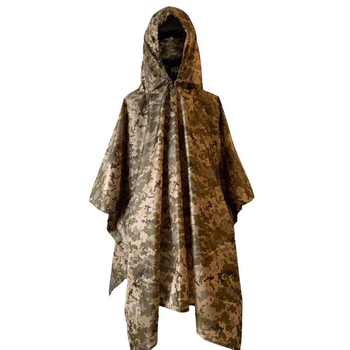Дождевик - Пончо Оксфорд пиксель с чехлом / Водозащитный плащ-шатер размер универсальный