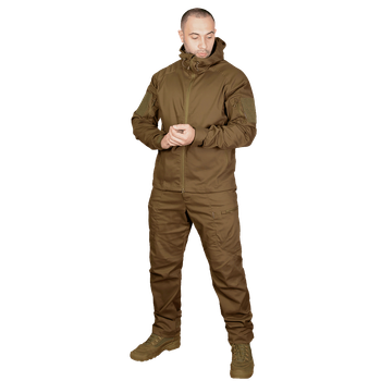 Мужской крепкий Костюм Куртка с капюшоном + Брюки / Полевая форма CamoTec Stalker Canvas 3.0 койот размер S