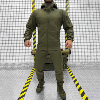 Чоловічий демісезонний Костюм Куртка + Штани / Польова форма Softshell із системою Вентиляції олива розмір 2XL