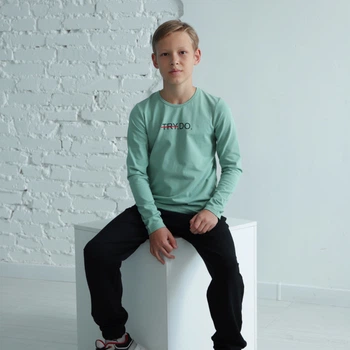 Лонгслів підлітковий для хлопчика Gbi Teens Try.Do Оливковий на зріст 146 (13754)