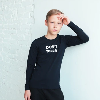 Лонгслив подростковый для мальчика Gbi Teens Don't touch Синий на рост 140 (13752)