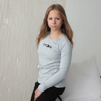 Лонгслив подростковый для девочки Gbi Teens Choose Серый на рост 146 (13753)