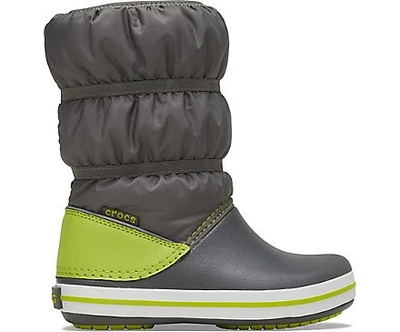 Зимние сапоги Crocs Kids Crocband Winter Boot Slate Grey/Lime Punch р. 7/24/11.5см