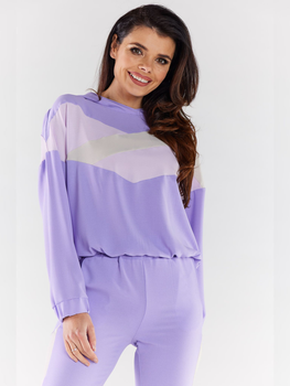 Bluza damska z kapturem krótka Awama A497 1419339 XL Fioletowa (5902360568327)