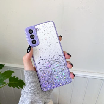 Чехол Stardust с цветными бортиками для Samsung A04s Фиолетовый