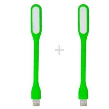 Комплект из 2 гибких светодиодных USB LED ламп 2759 фонарик для ноутбука, повербанка зеленый