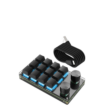 Програмована Bluetooth клавіатура з RGB підсвічуванням на 12 клавіш + 2 регулятори звуку Чорний (sv2264bt)